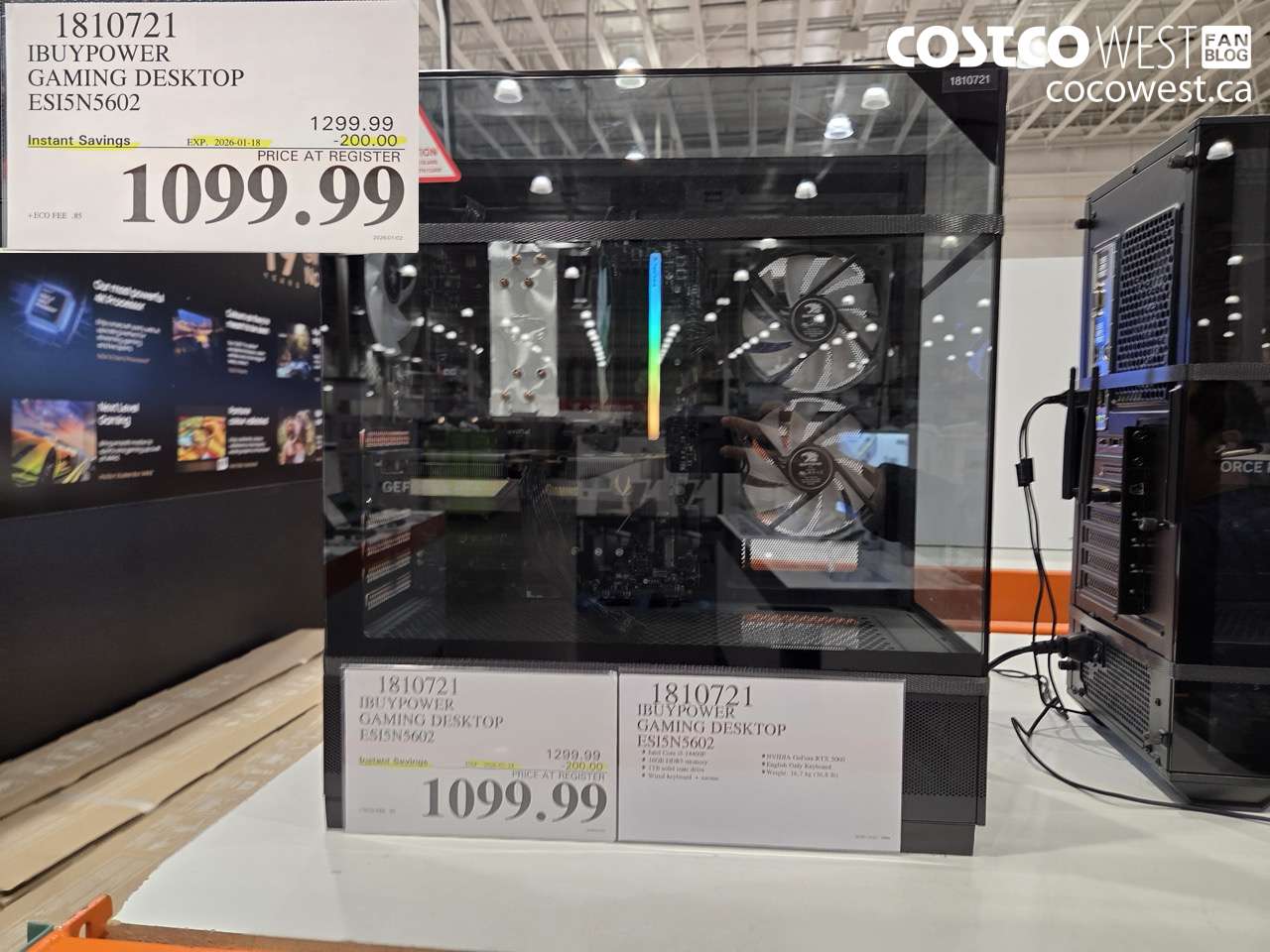 1810721 IBUYPOWER GAMING DESKTOP ESI5N5602 ($200.00 INSTANT SAVINGS EXPIRES ON 2026-01-18) $1099.99