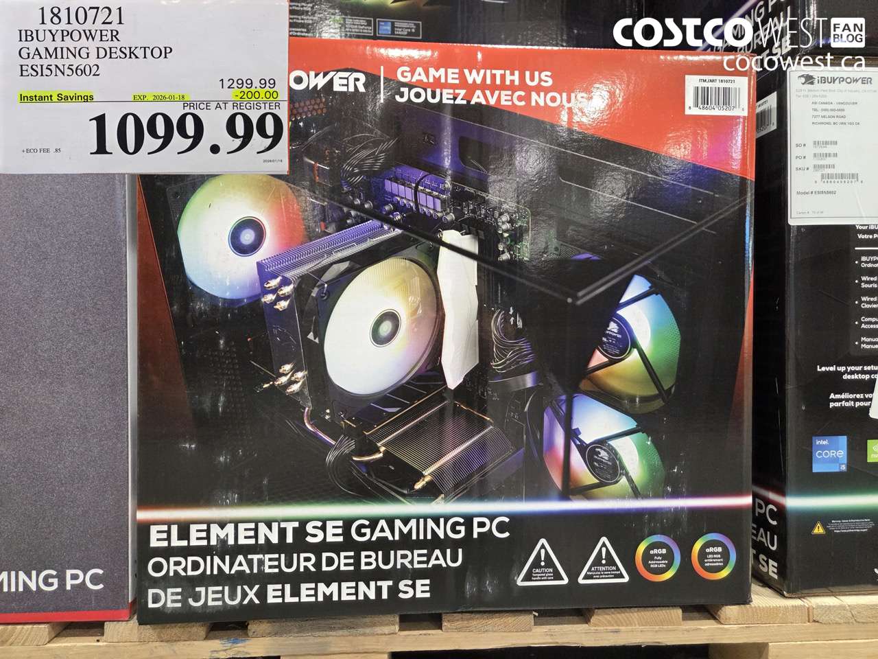 1810721 IBUYPOWER GAMING DESKTOP ESI5N5602 ($200.00 INSTANT SAVINGS EXPIRES ON 2026-01-18) $1099.99