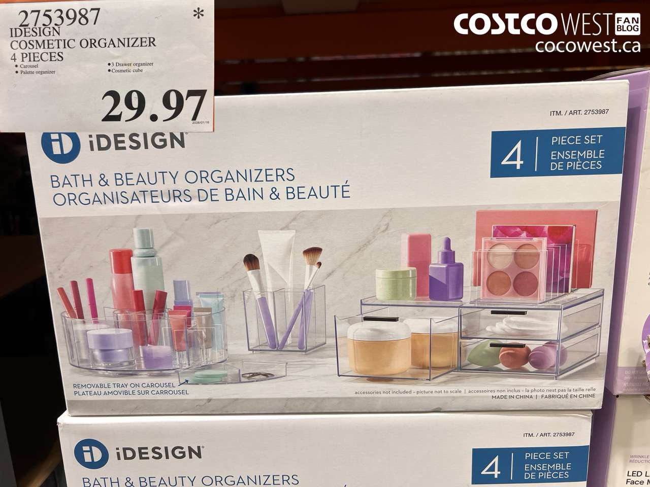 2753987 IDESIGN COSMETIC ORGANIZER 4 PIECES $29.97