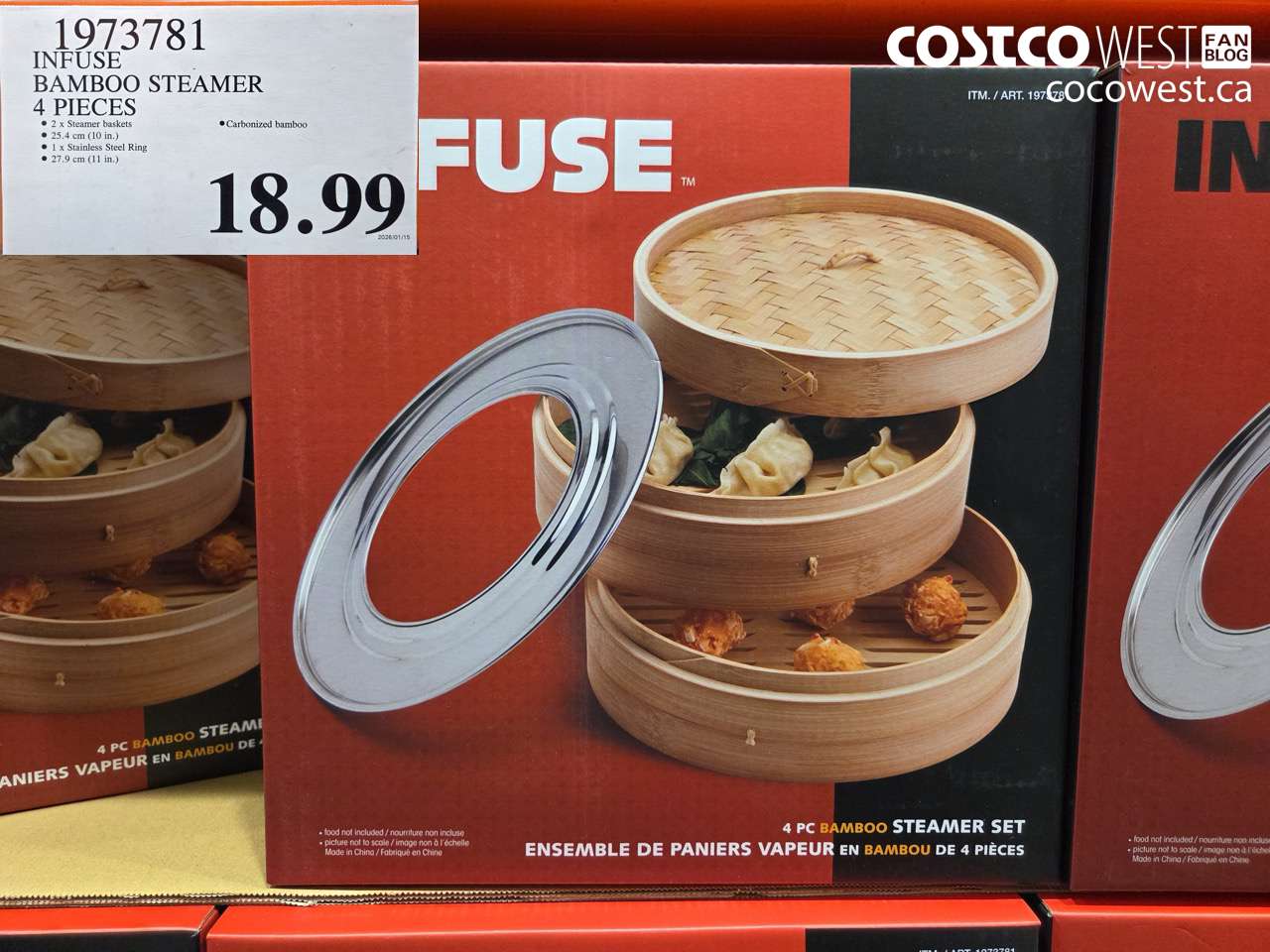 1973781 INFUSE BAMBOO STEAMER 4 PIECES $18.99