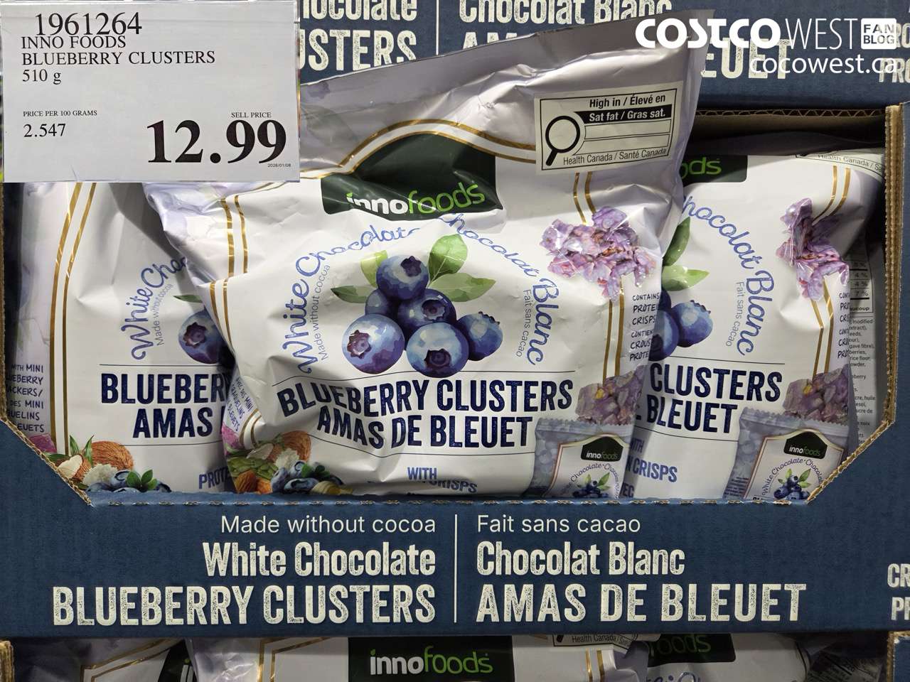 1961264 INNO FOODS BLUEBERRY CLUSTERS 510G $12.99