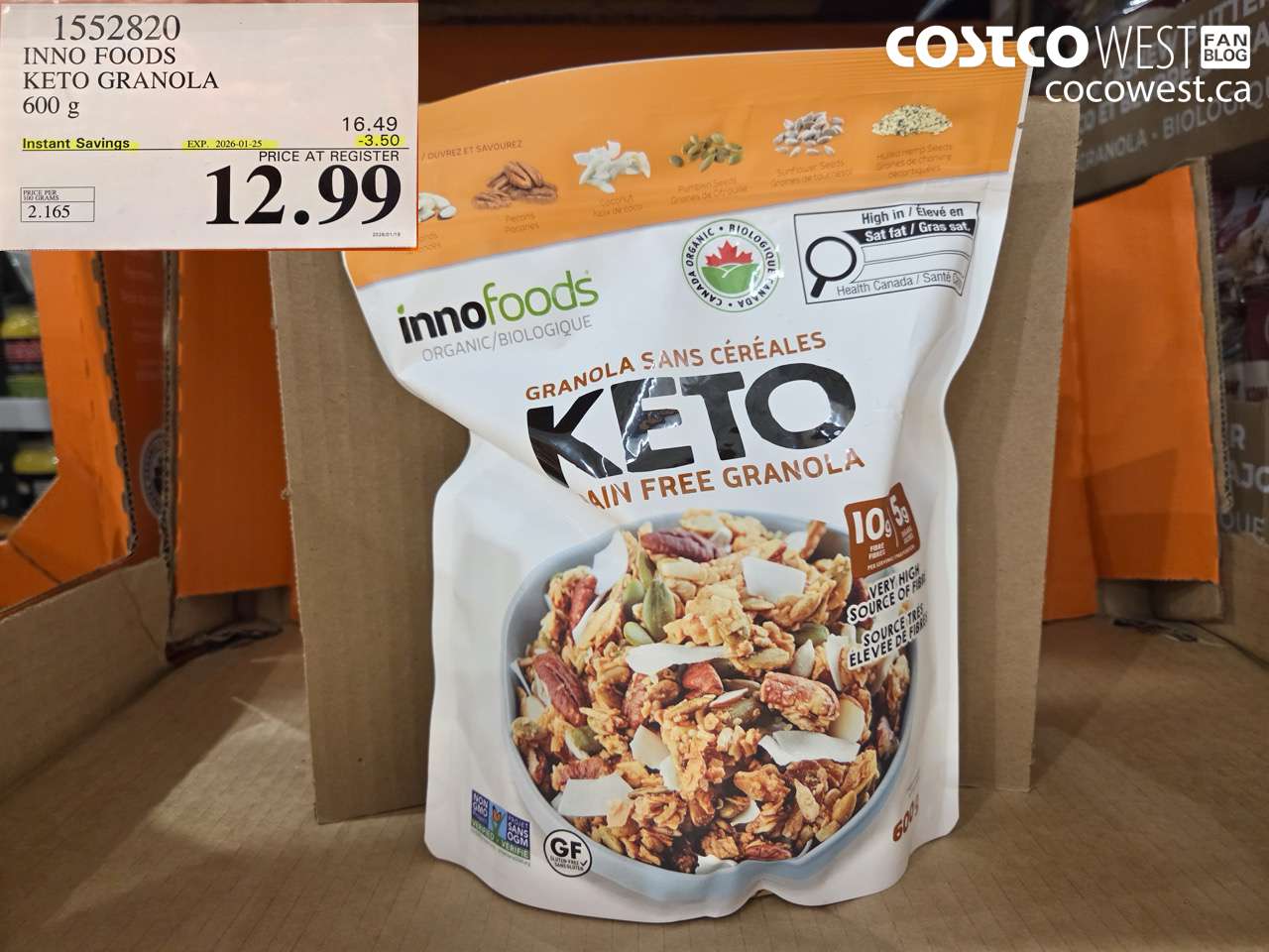1552820 INNO FOODS KETO GRANOLA 600 g ($3.50 INSTANT SAVINGS EXPIRES ON 2026-01-25) $12.99