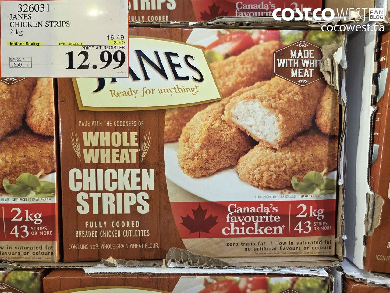 326031 JANES CHICKEN STRIPS 2 kg ($3.50 INSTANT SAVINGS EXPIRES ON 2026-01-11) $12.99