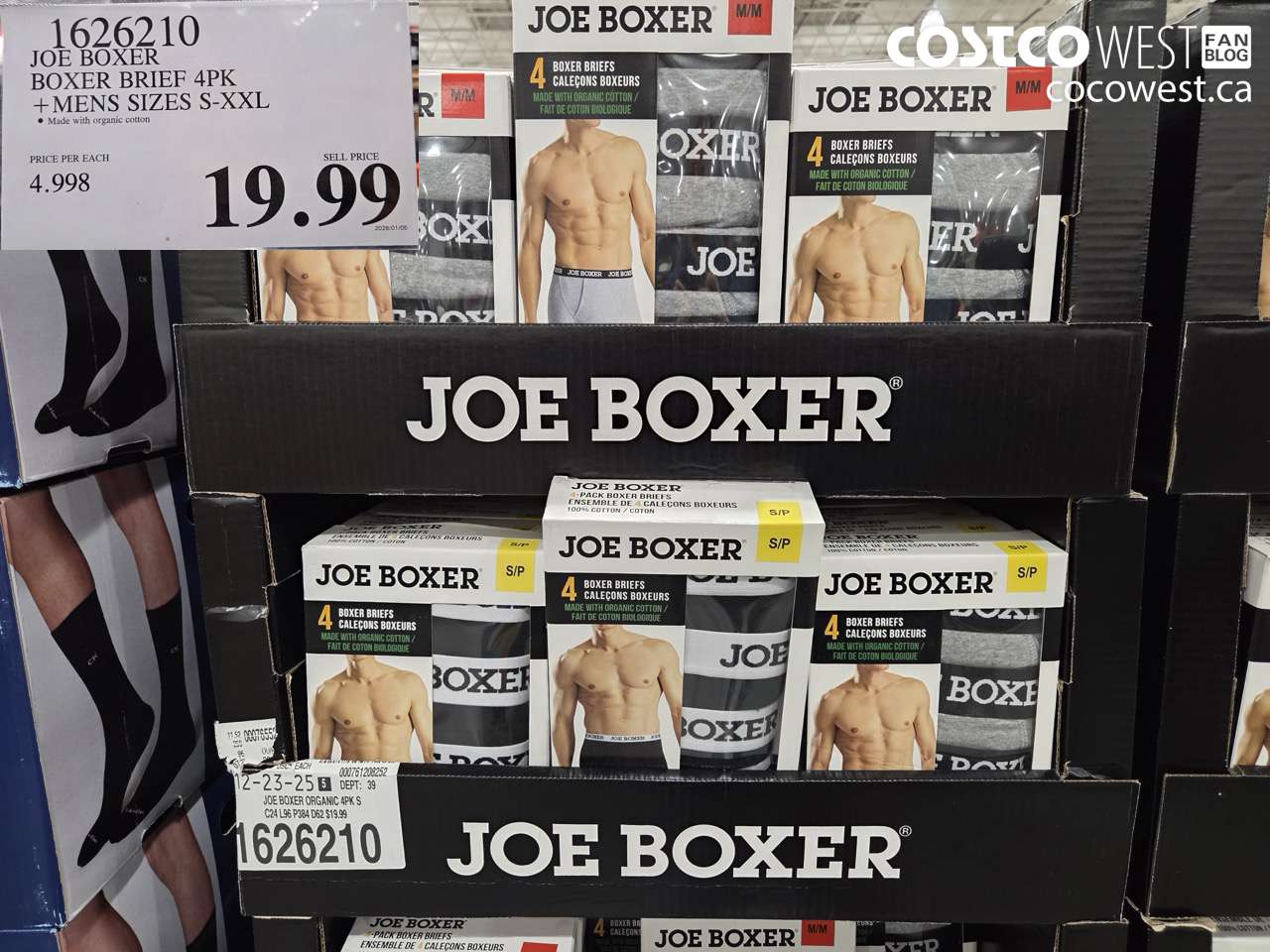1626210 JOE BOXER BOXER BRIEFS 4PK MENS SIZES S-XXL $19.99