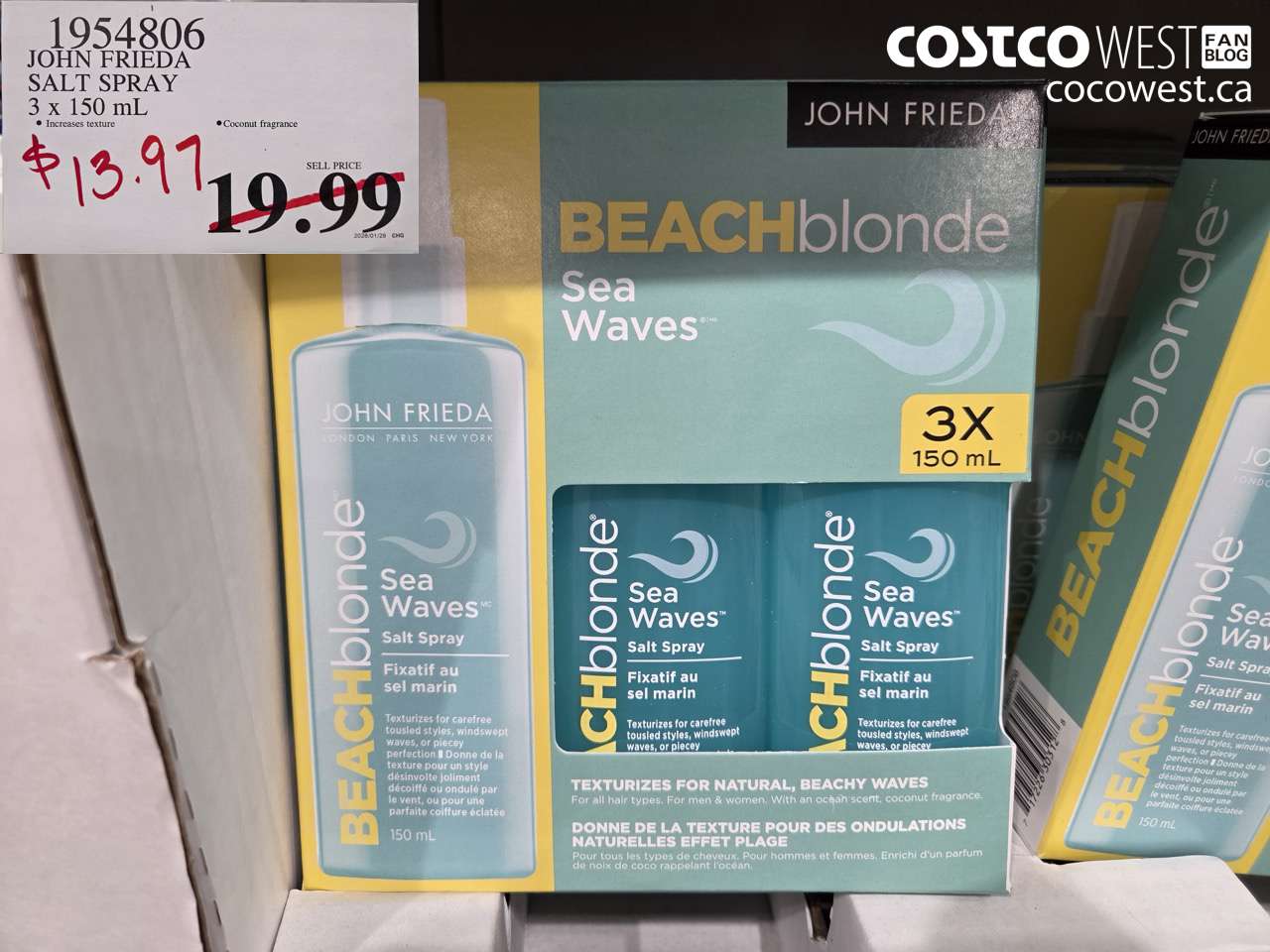 1954806 JOHN FRIEDA SALT SPRAY 3 X 150ML $13.97