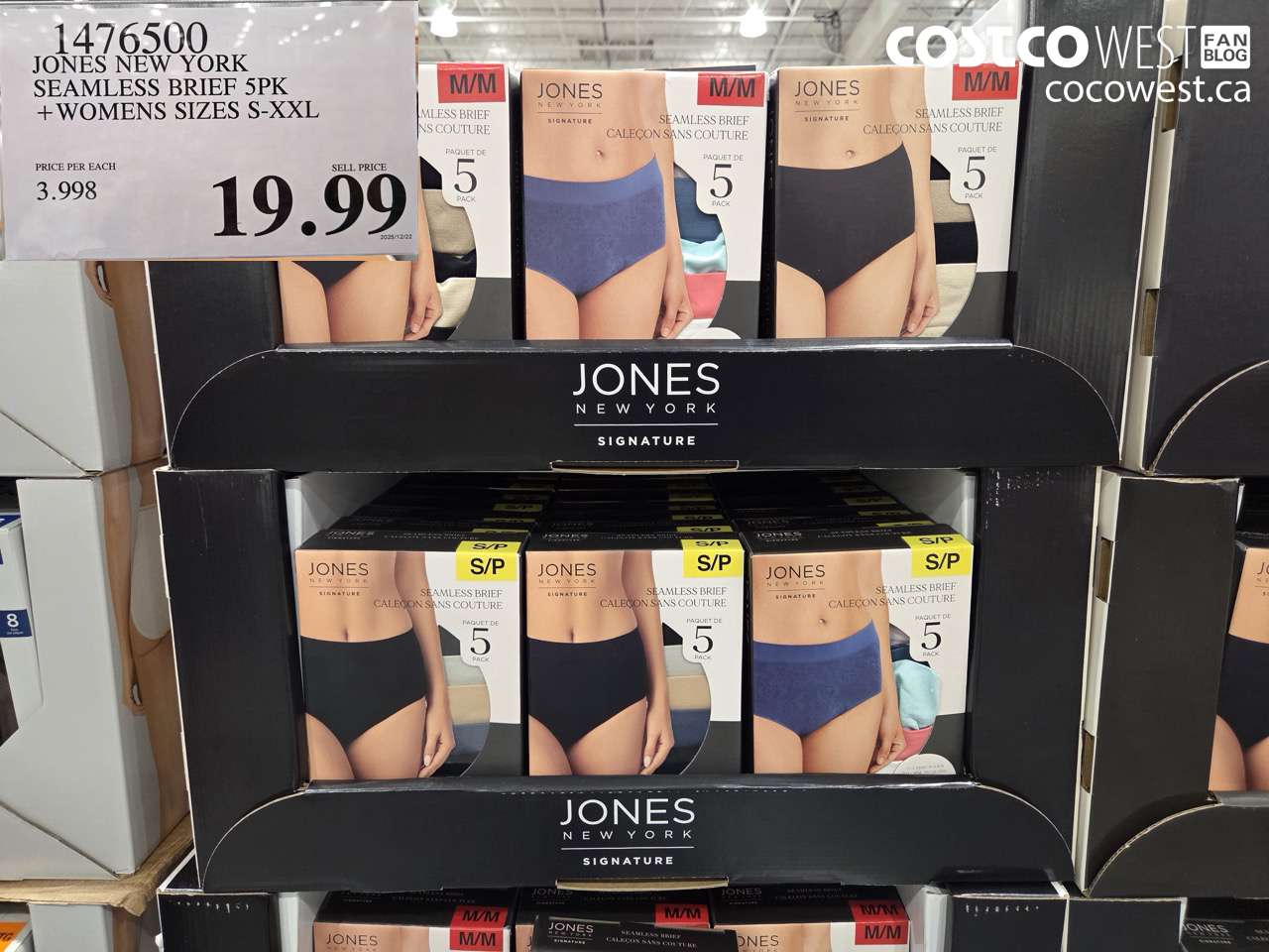 1476500 JONES NEW YORK SEAMLESS BRIEF 5PK LADIES SIZES S-XXL $19.99