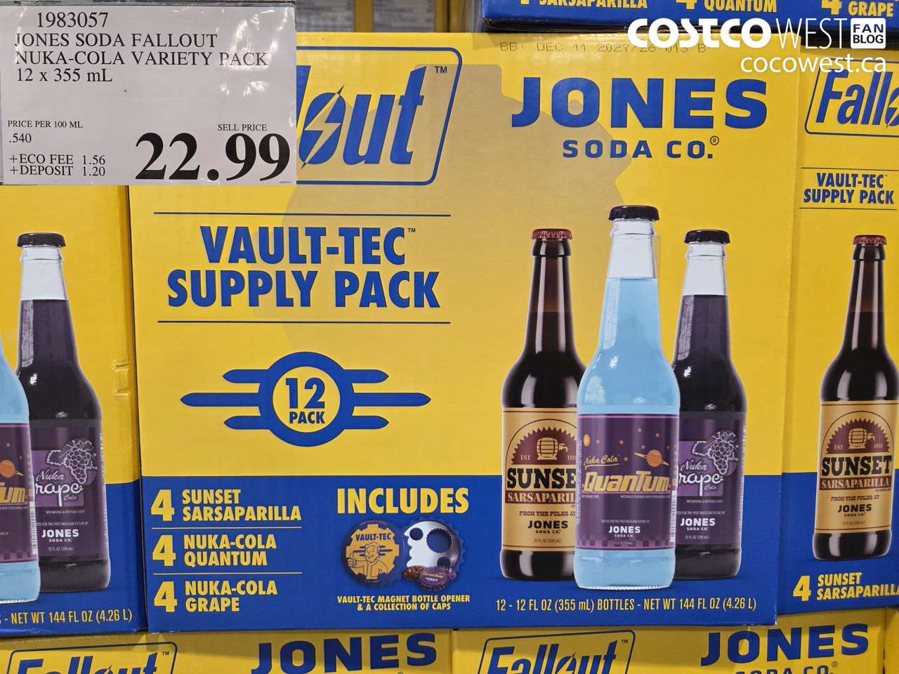 1983057 JONES SODA FALLOUT NUKA-COLA VARIETY PACK 12 X 355ML $22.99