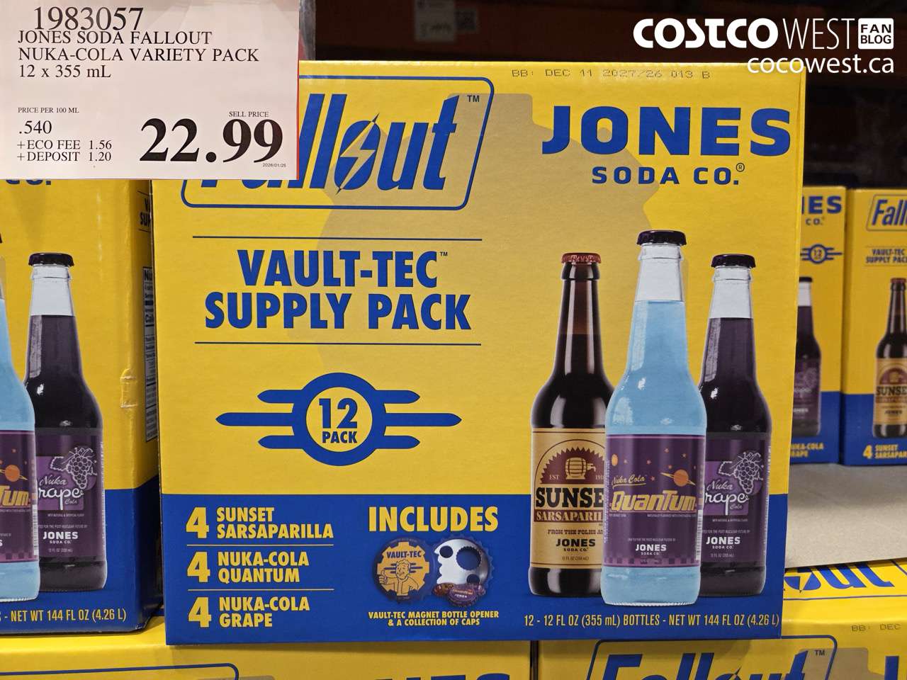 1983057 JONES SODA FALLOUT NUKA-COLA VARIETY PACK 12 X 355ML $22.99