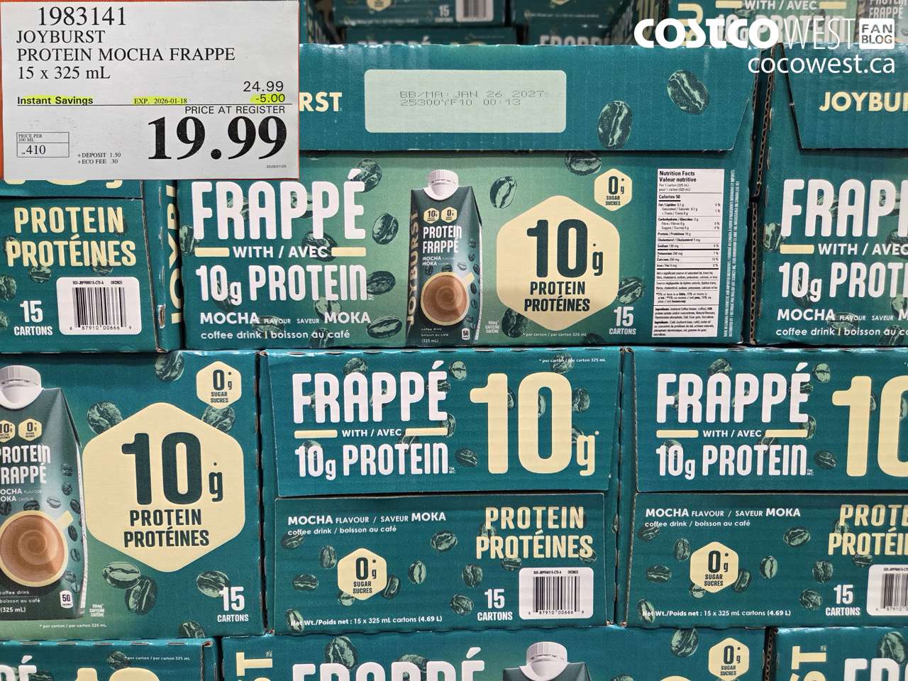 1983141 JOYBURST PROTEIN MOCHA FRAPPE 15 X 325ML ($5.00 INSTANT SAVINGS EXPIRES ON 2026-01-18) $19.99