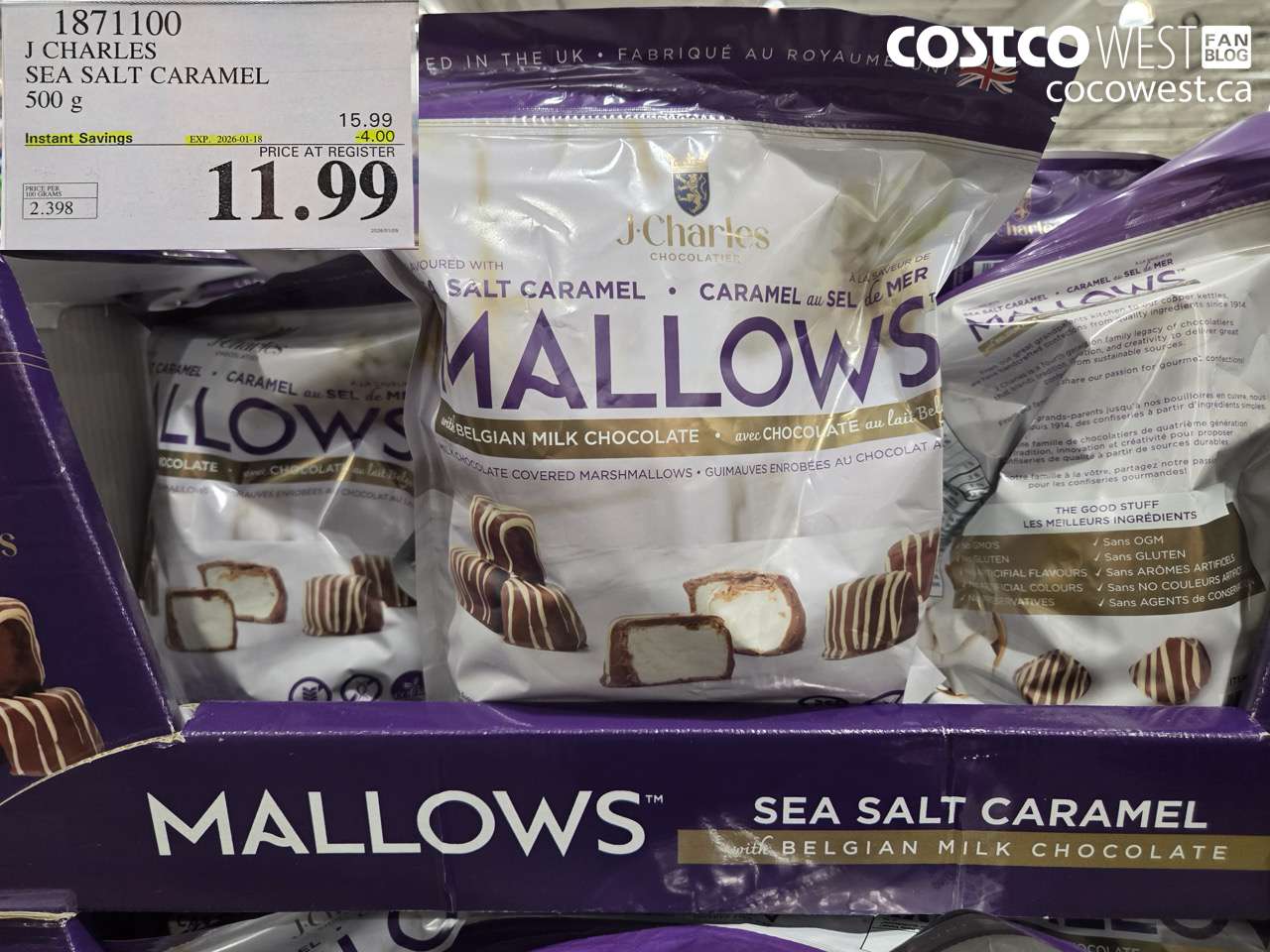 1871100 J CHARLES SEA SALT CARAMEL 500 g ($4.00 INSTANT SAVINGS EXPIRES ON 2026-01-18) $11.99