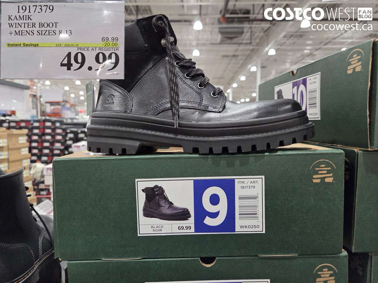 1917379 KAMIK WINTER BOOT MENS SIZES 8-13 ($20.00 INSTANT SAVINGS EXPIRES ON 2026-01-18) $49.99