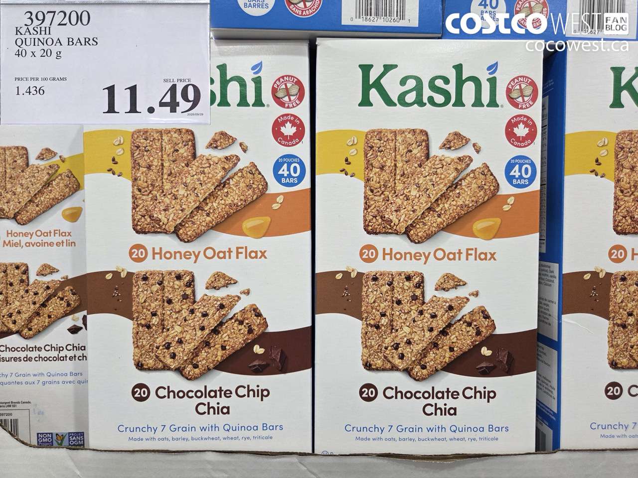 397200 KASHI QUINOA BARS 40 x 20 g $11.49