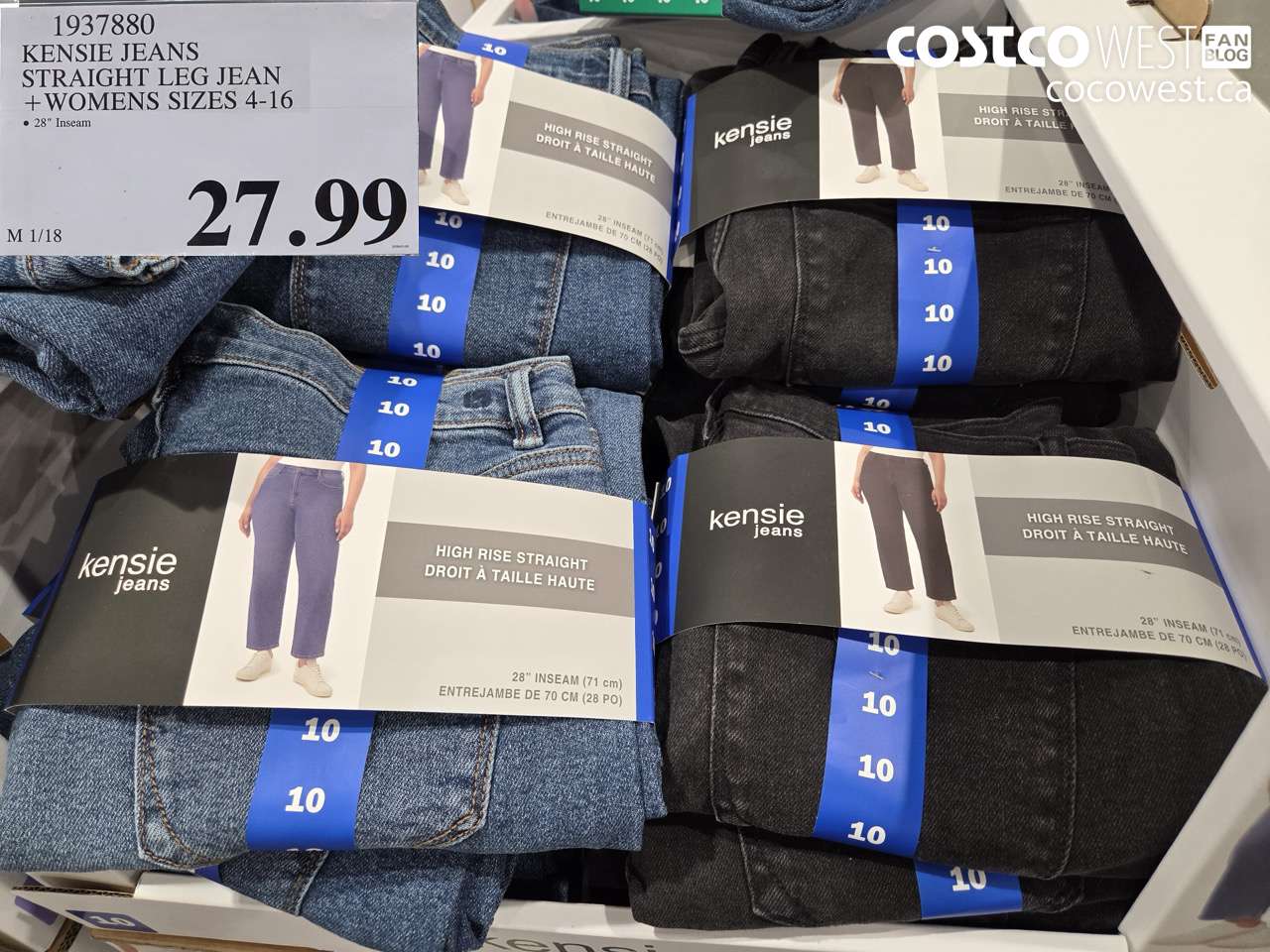 1937880 KENSIE JEANS STRAIGHT LEG JEAN WOMENS SIZES 4-16 $27.99