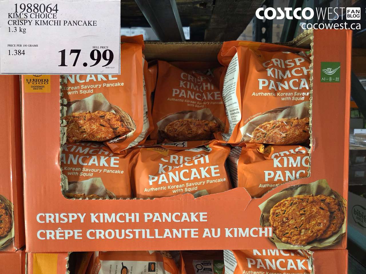 1988064 KIM'S CHOICE CRISPY KIMCHI PANCAKE 1.3KG $17.99