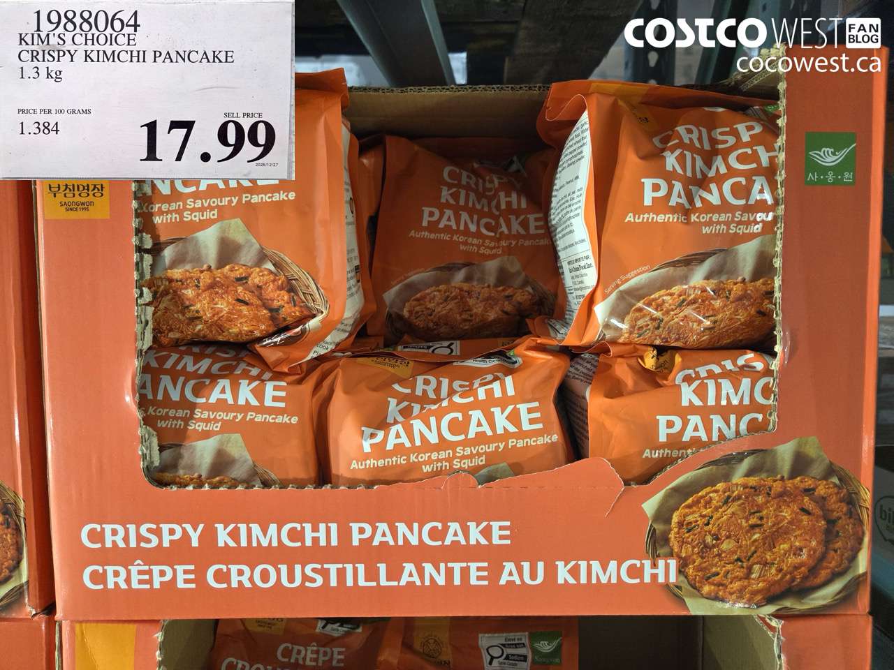 1988064 KIM'S CHOICE CRISPY KIMCHI PANCAKE 1.3KG $17.99