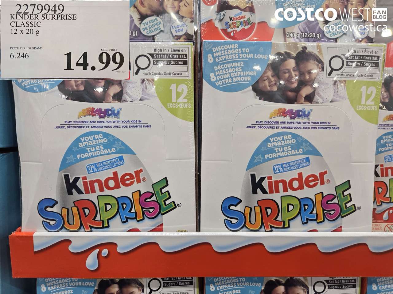 2279949 KINDER SURPRISE CLASSIC 12 x 20g $14.99