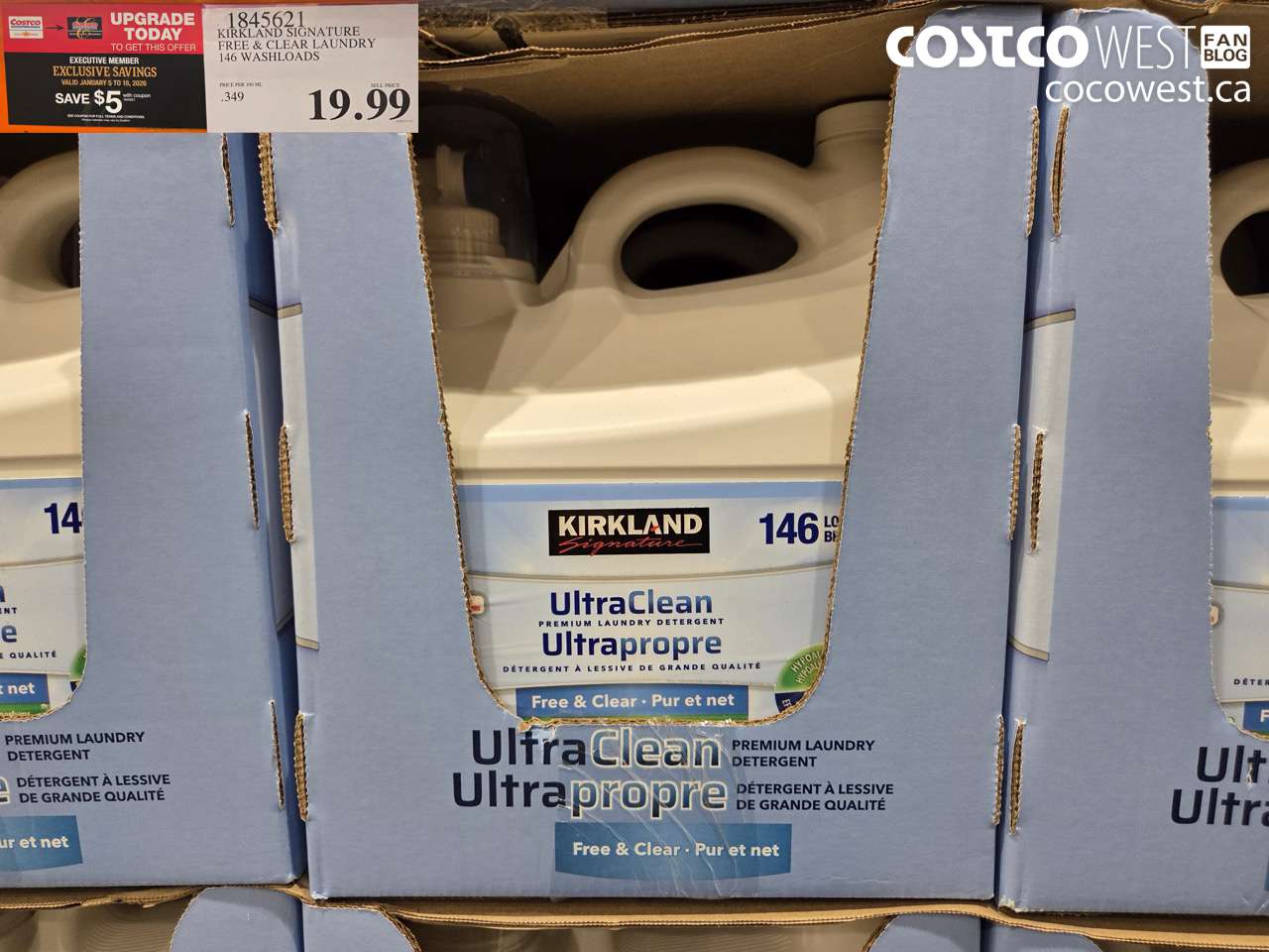 1845621 KIRKLAND SIGNATURE FREE AND CLEAR HE 5.99 L 133 WASHLOADS ($5.00 INSTANT SAVINGS EXPIRES ON 2026-01-18) $14.99