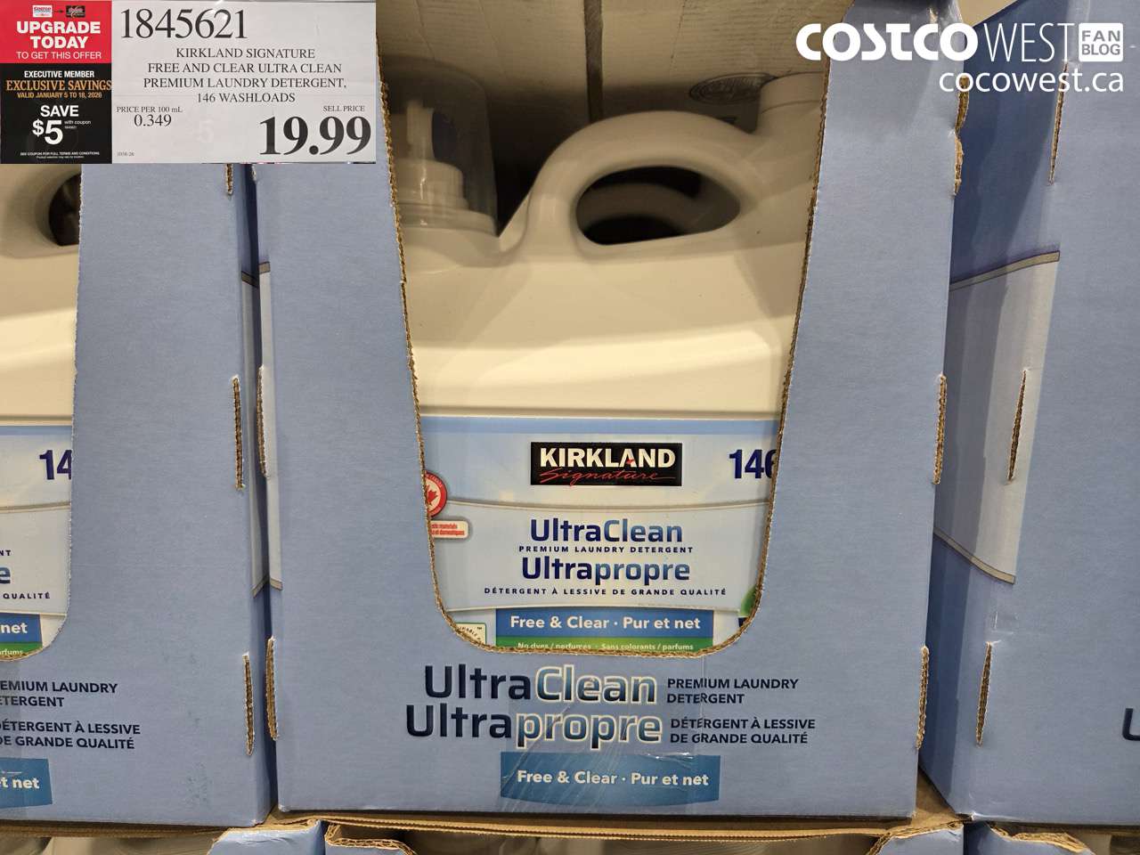 1845621 KIRKLAND SIGNATURE FREE AND CLEAR HE 5.99 L 133 WASHLOADS ($5.00 INSTANT SAVINGS EXPIRES ON 2026-01-18) $14.99