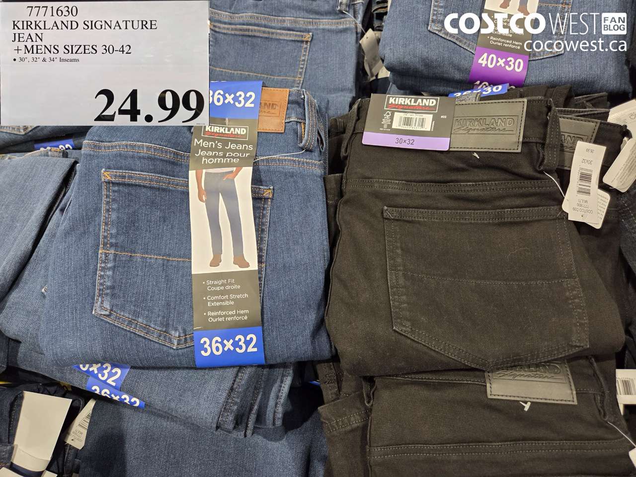 7771630 KIRKLAND SIGNATURE JEAN MENS SIZES 30-42 $24.99