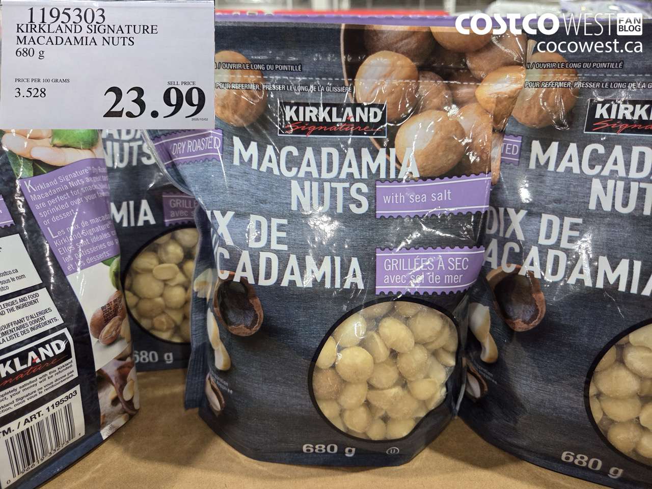 1195303 KIRKLAND SIGNATURE MACADAMIA NUTS 680 g $23.99