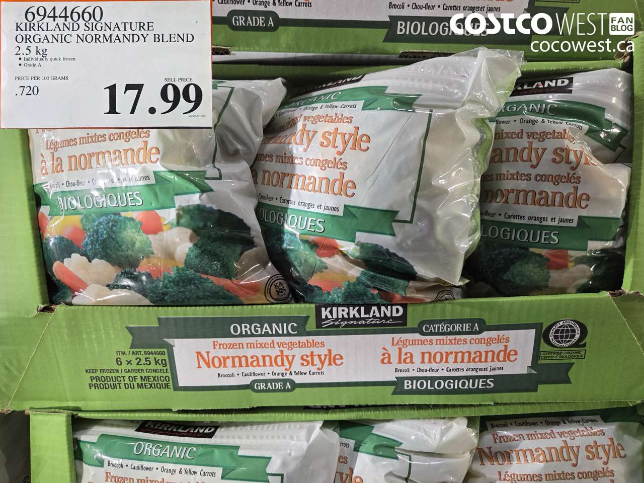 6944660 KIRKLAND SIGNATURE ORGANIC NORMANDY BLEND 2.5 kg $17.99