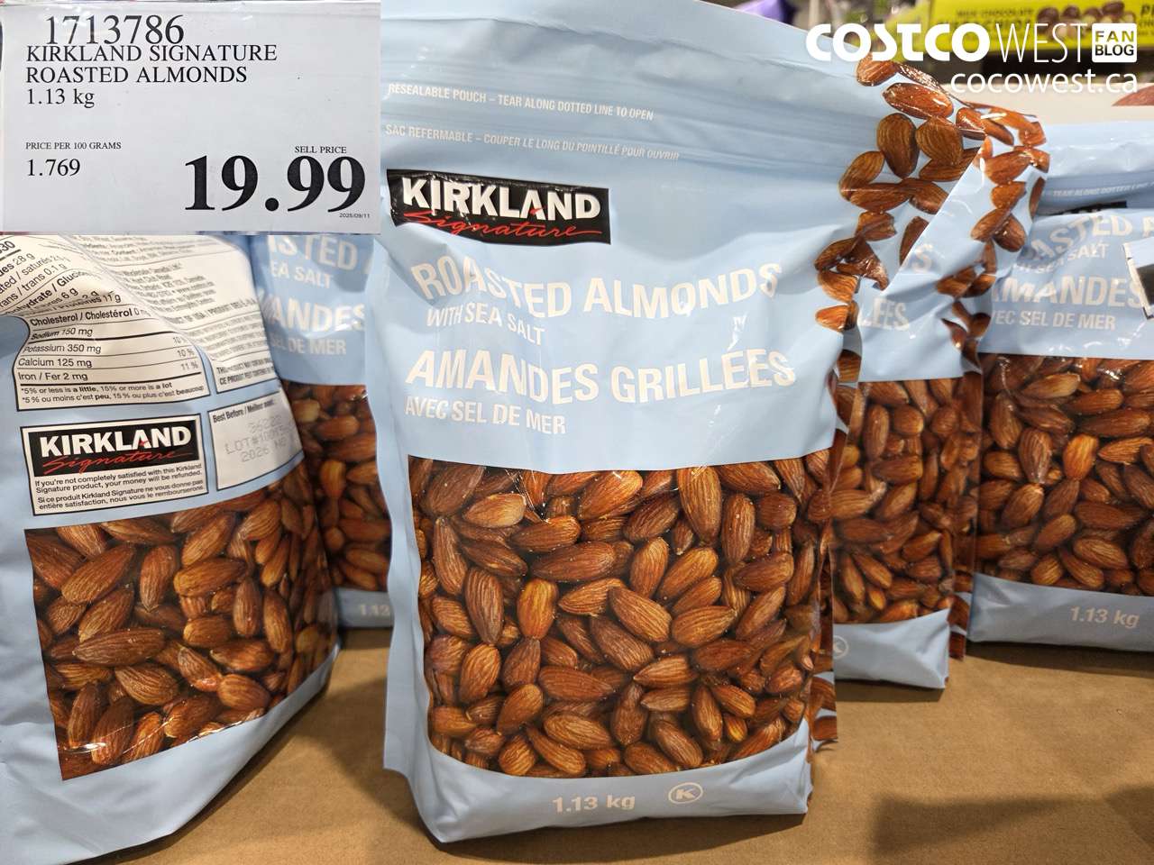 1713786 KIRKLAND SIGNATURE ROASTED ALMONDS 1.13 kg $19.99