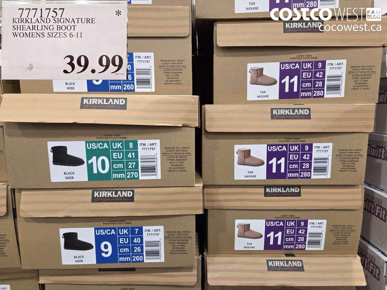 7771757 KIRKLAND SIGNATURE SHEARLING BOOT WOMENS SIZES 6-11 $39.99