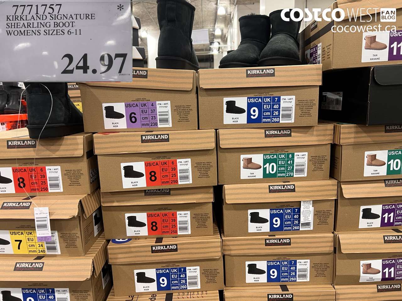 7771757 KIRKLAND SIGNATURE SHEARLING BOOT WOMENS SIZES 6-11 $24.97