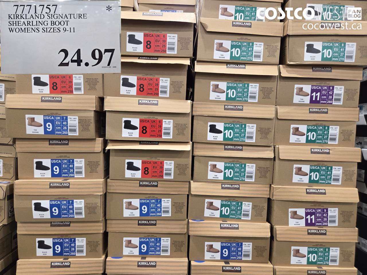 7771757 KIRKLAND SIGNATURE SHEARLING BOOT WOMENS SIZES 6-11 $24.97