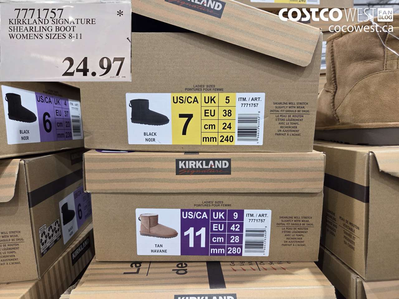 7771757 KIRKLAND SIGNATURE SHEARLING BOOT WOMENS SIZES 6-11 $24.97