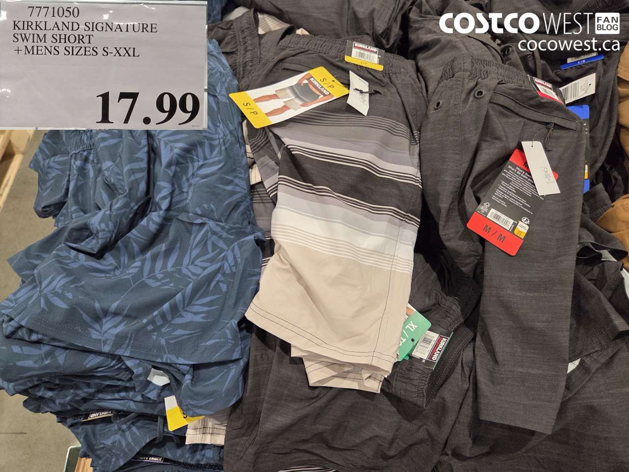 7771050 KIRKLAND SIGNATURE SWIM SHORT MENS SIZES S-XXL  $17.99