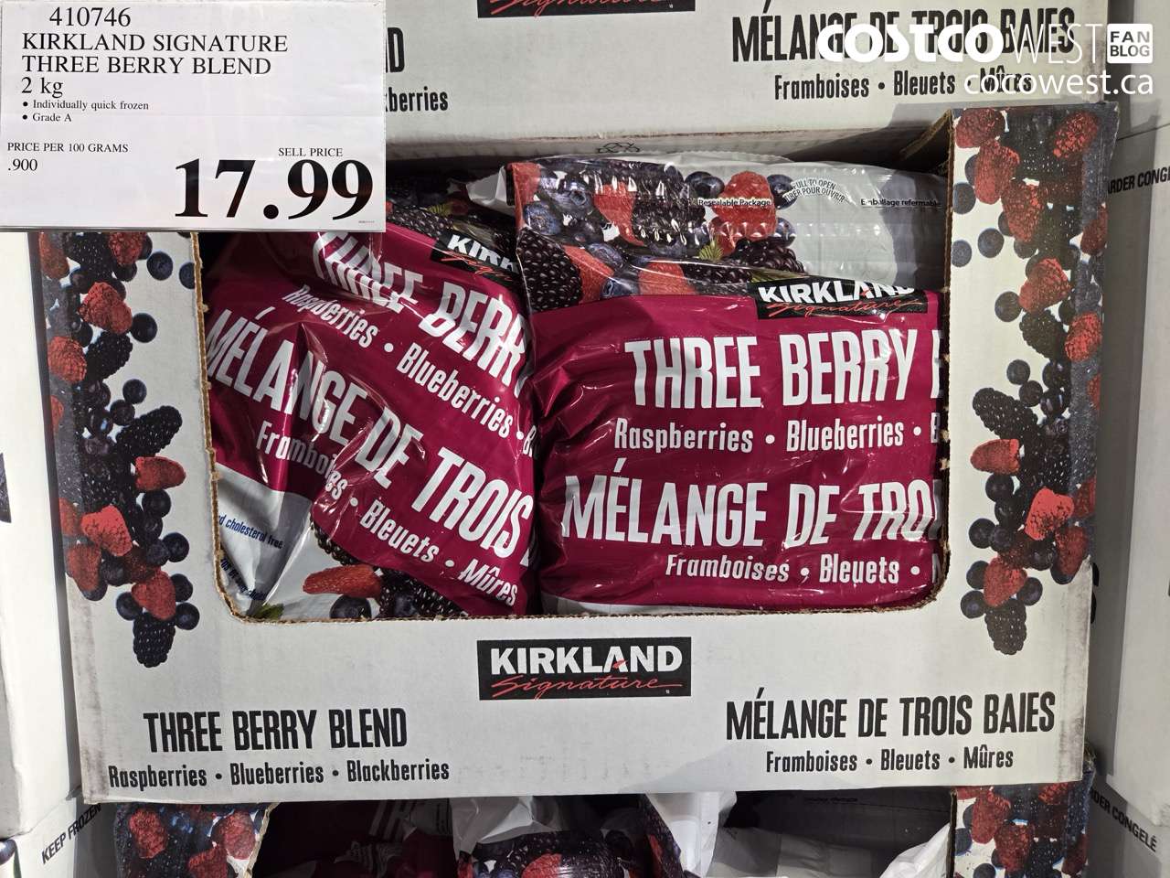 410746 KIRKLAND SIGNATURE THREE BERRY BLEND 2 kg $17.99