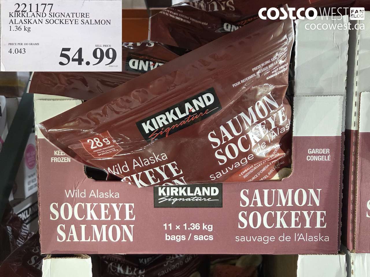 221177 KIRKLAND SIGNATURE WILD ALASKAN SALMON 1.36 kg  $54.99