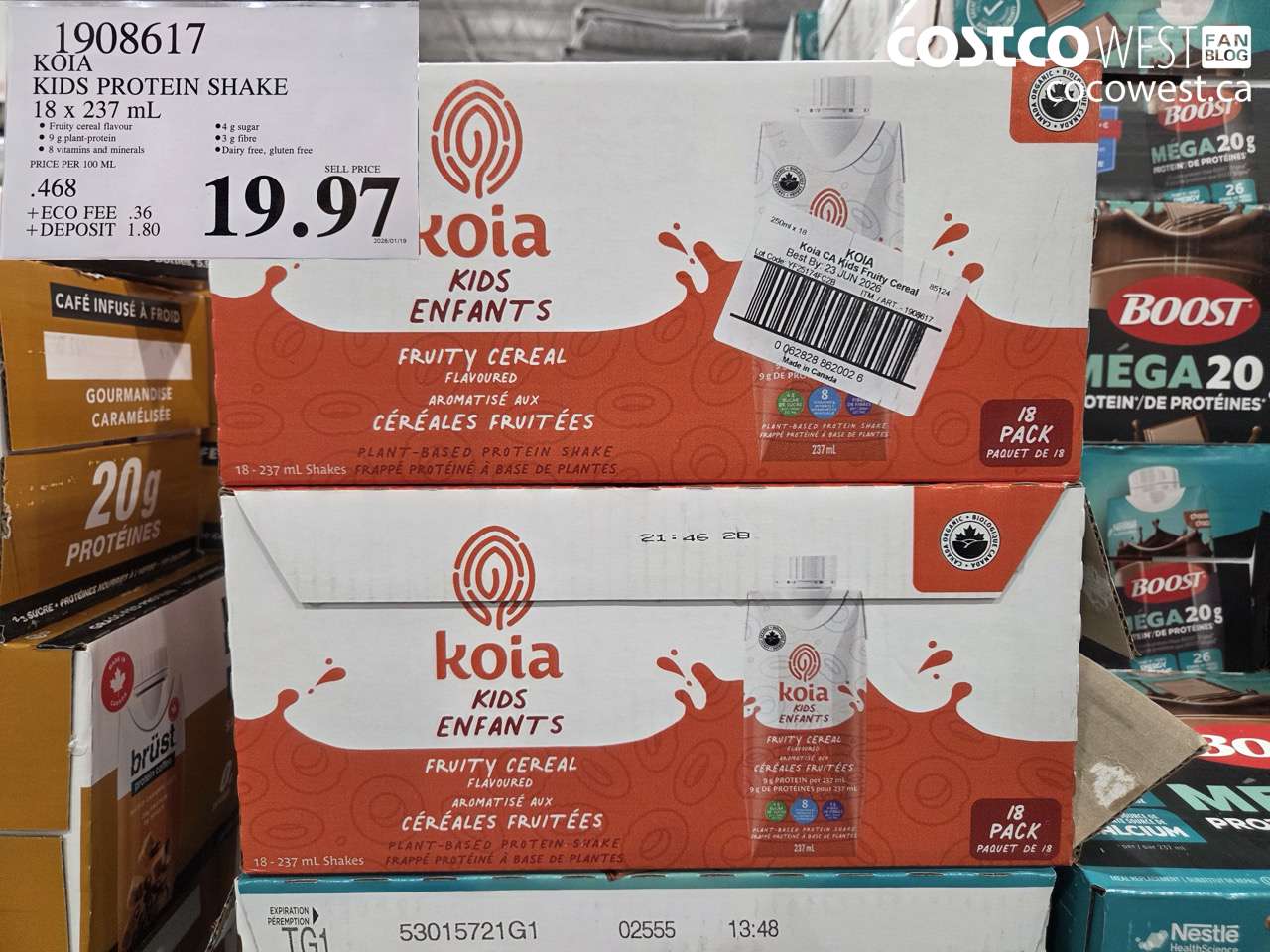 1908617 KOIA KIDS PROTEIN SHAKE 18 X 237 ML $19.97