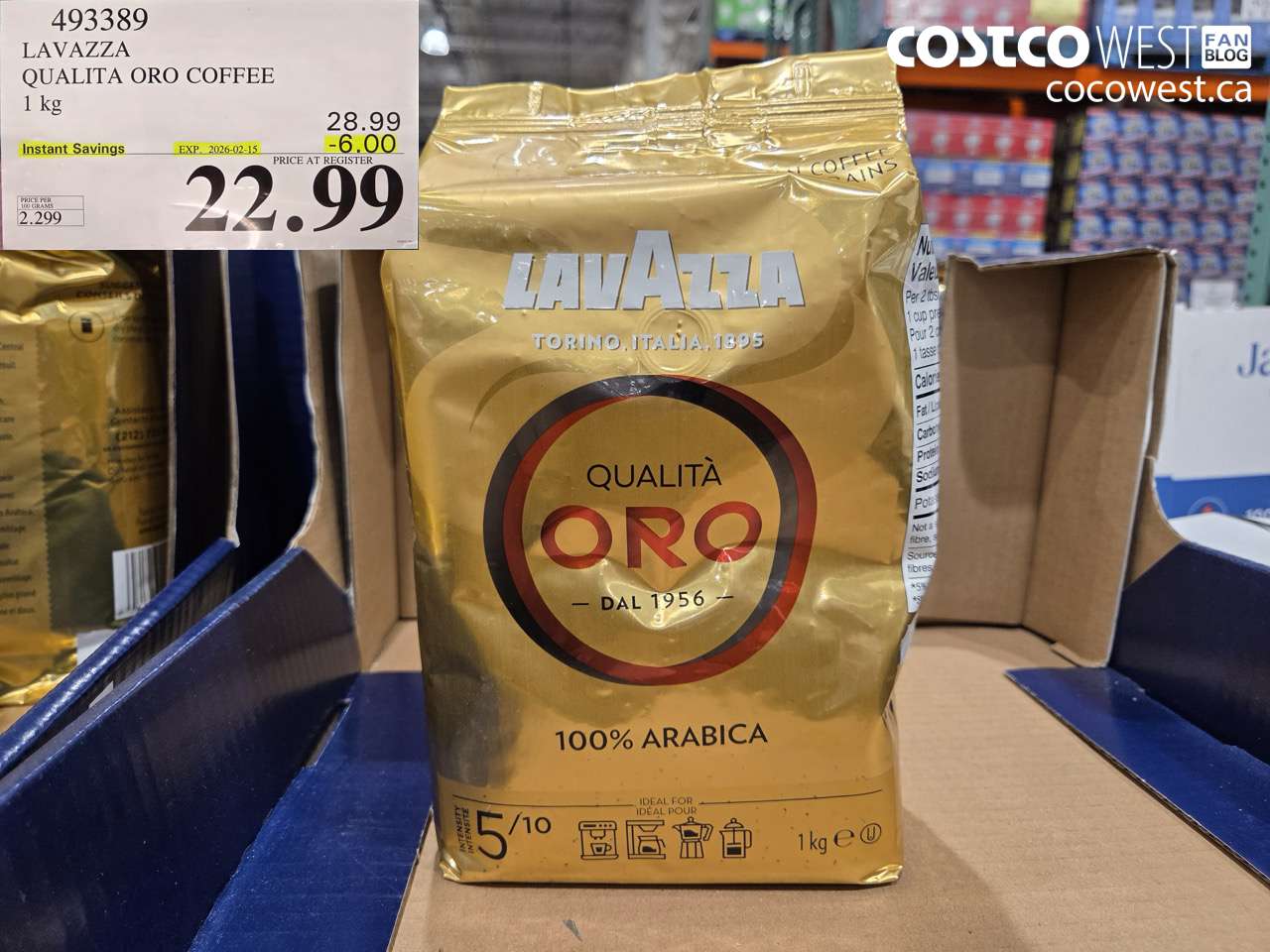 493389 LAVAZZA QUALITA ORO COFFEE 1 kg ($6.00 INSTANT SAVINGS EXPIRES ON 2026-02-15) $22.99