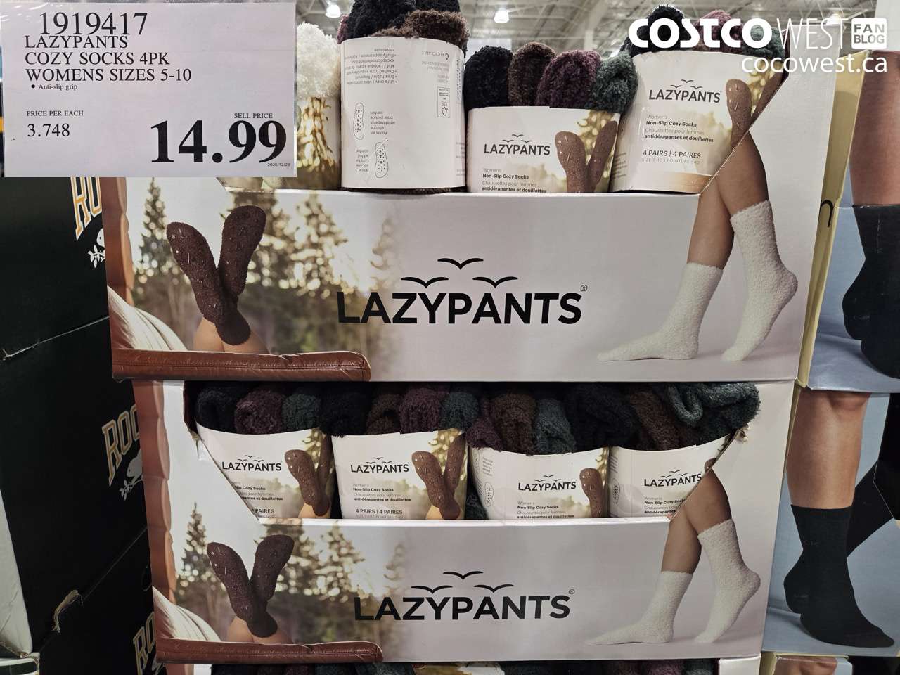 1919417 LAZYPANTS COZY SOCKS 4PK WOMENS SIZES 5-10 $14.99