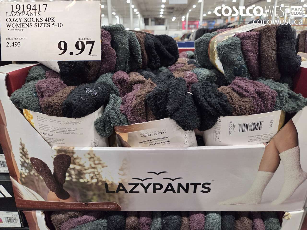 1919417 LAZYPANTS COZY SOCKS 4PK WOMENS SIZES 5-10 $9.97