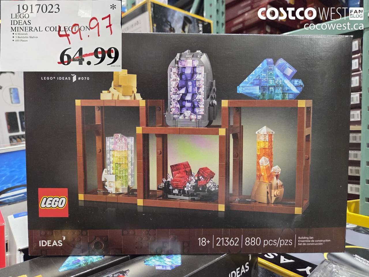 1917023 LEGO IDEAS MINERAL COLLECTION $49.97