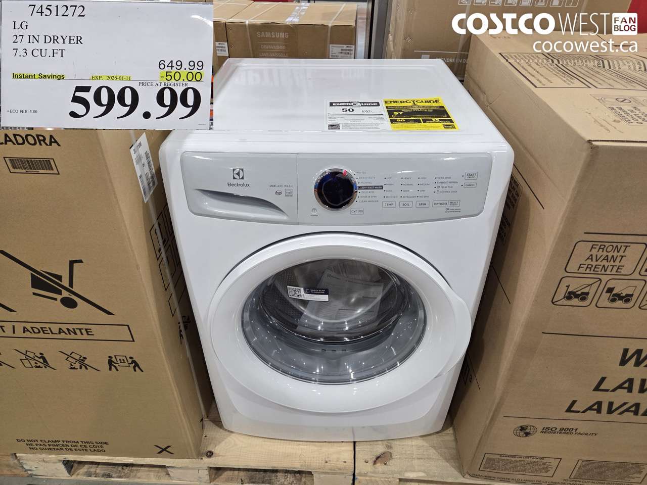 7451272 LG 27 IN DRYER 7.3 CU FT ($50.00 INSTANT SAVINGS EXPIRES ON 2026-01-11) $599.99
