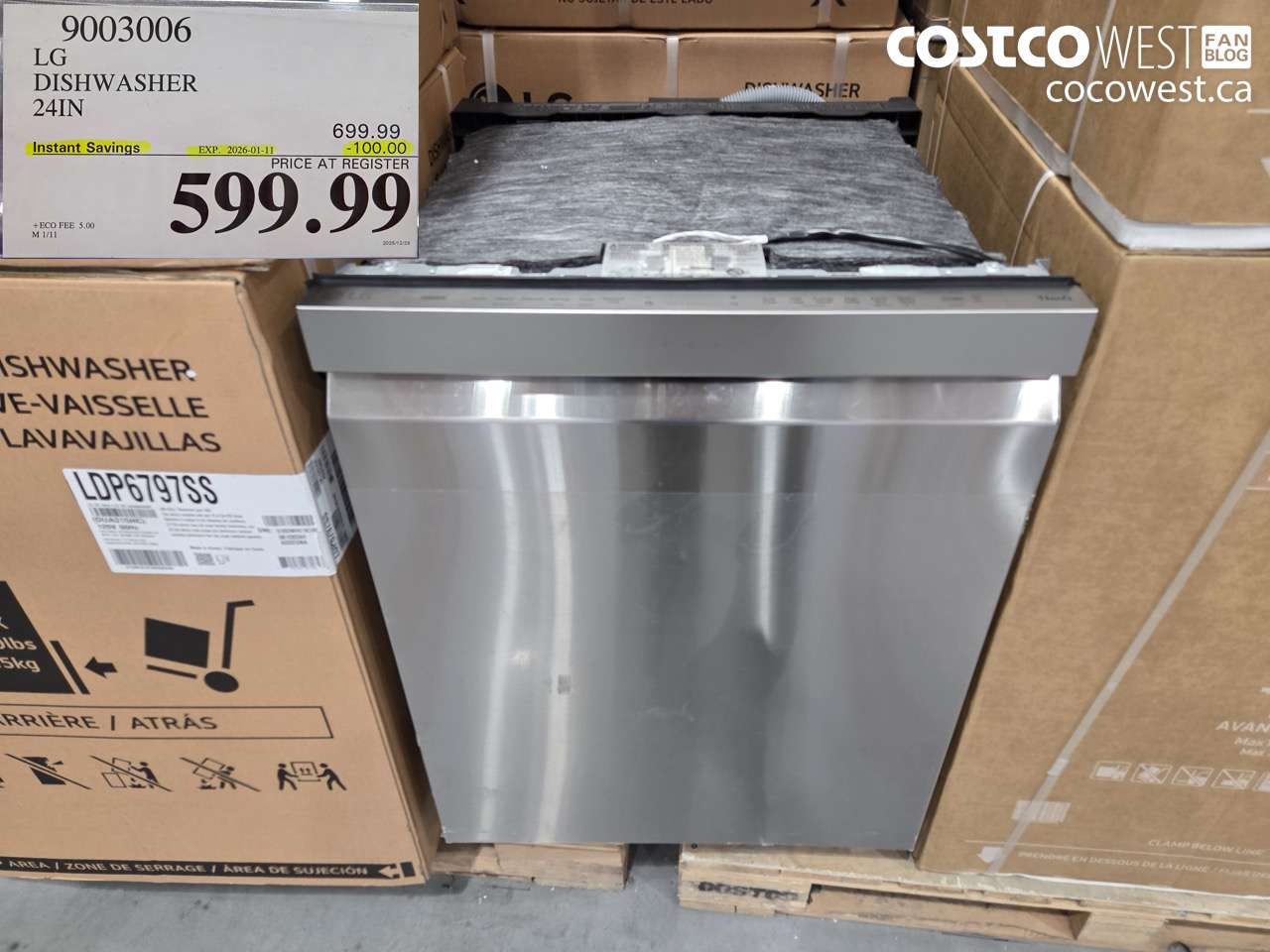 9003006 LG DISHWASHER 24IN ($100.00 INSTANT SAVINGS EXPIRES ON 2026-01-11) $599.99