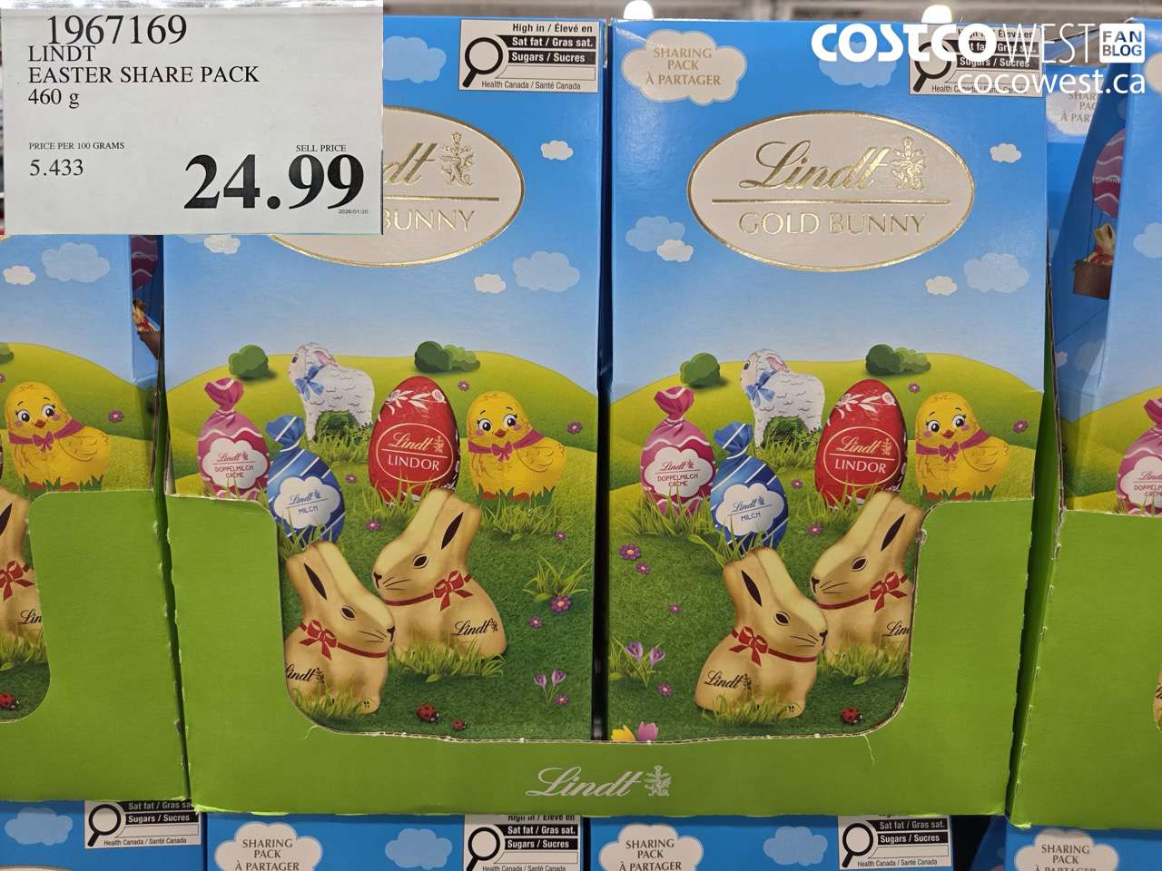 1967169 LINDT EASTER SHARE PACK 460G $24.99