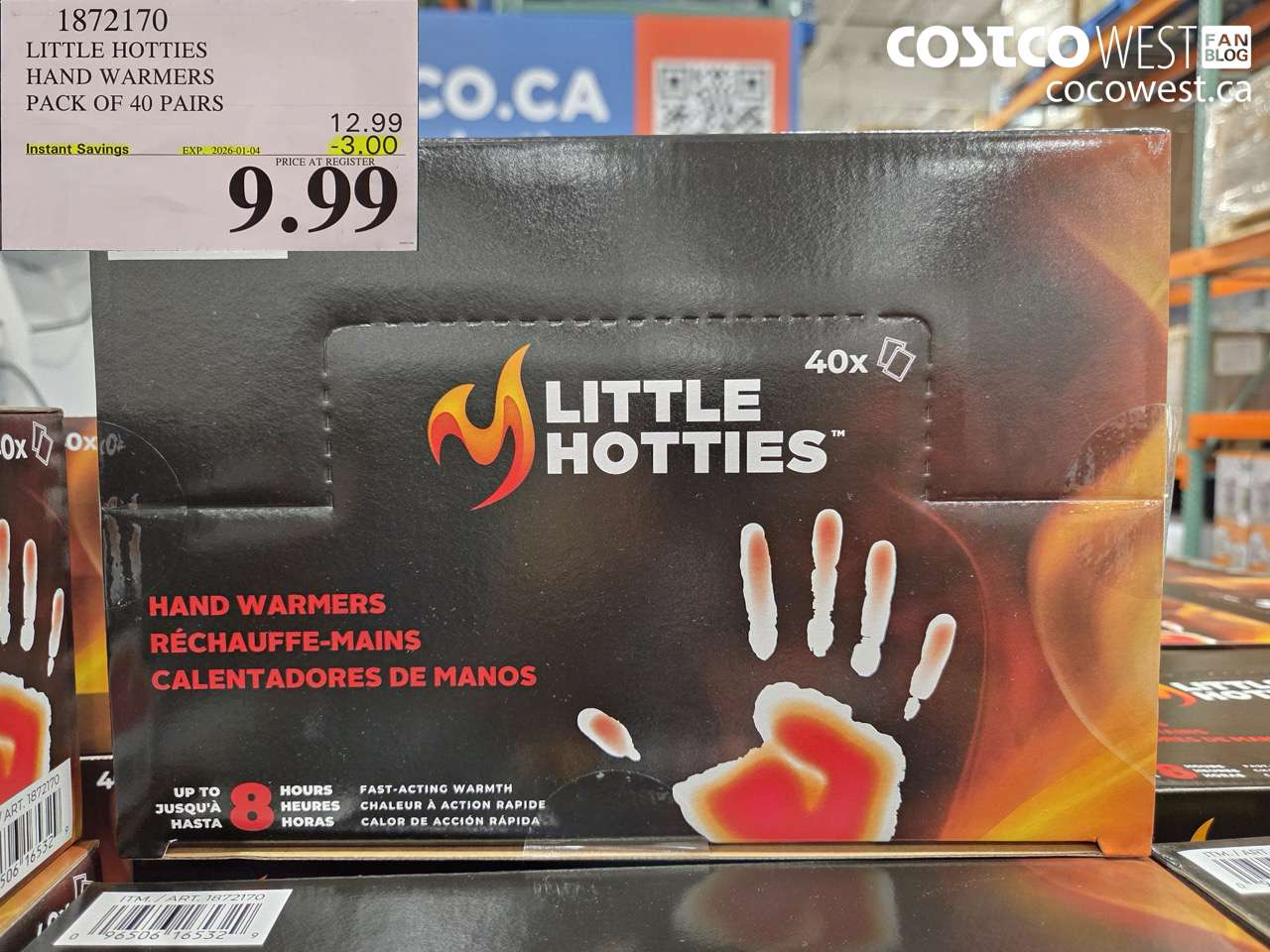 1872170 LITTLE HOTTIES HAND WARMERS PACK OF 40 PAIRS ($3.00 INSTANT SAVINGS EXPIRES ON 2026-01-04) $9.99