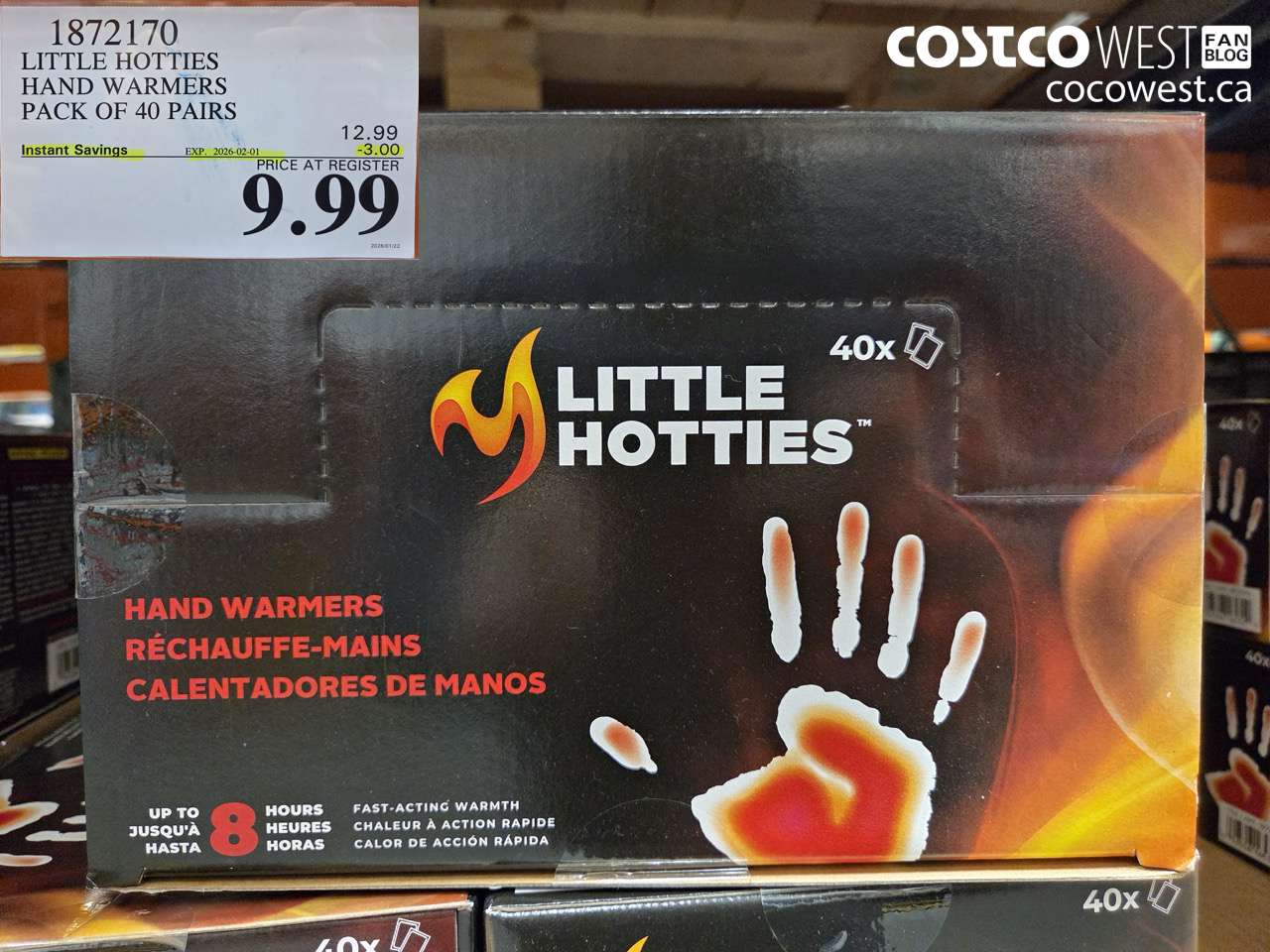 1872170 LITTLE HOTTIES HAND WARMERS PACK OF 40 PAIRS ($3.00 INSTANT SAVINGS EXPIRES ON 2026-02-01) $9.99