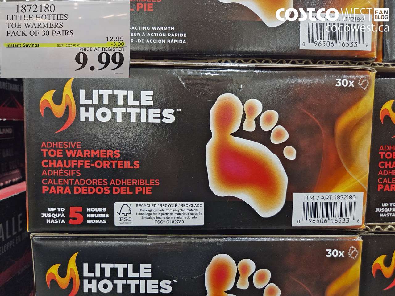 1872180 LITTLE HOTTIES TOE WARMERS PACK OF 30 PAIRS ($3.00 INSTANT SAVINGS EXPIRES ON 2026-02-01) $9.99