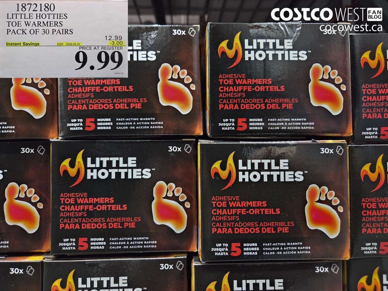 1872180 LITTLE HOTTIES TOE WARMERS PACK OF 30 PAIRS ($3.00 INSTANT SAVINGS EXPIRES ON 2026-02-01) $9.99