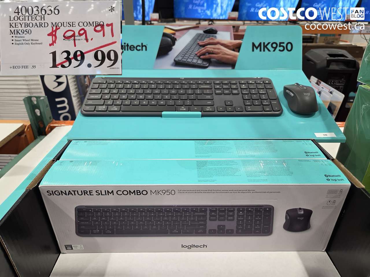 4003636 LOGITECH KEYBOARD MOUSE COMBO MK950 $99.97