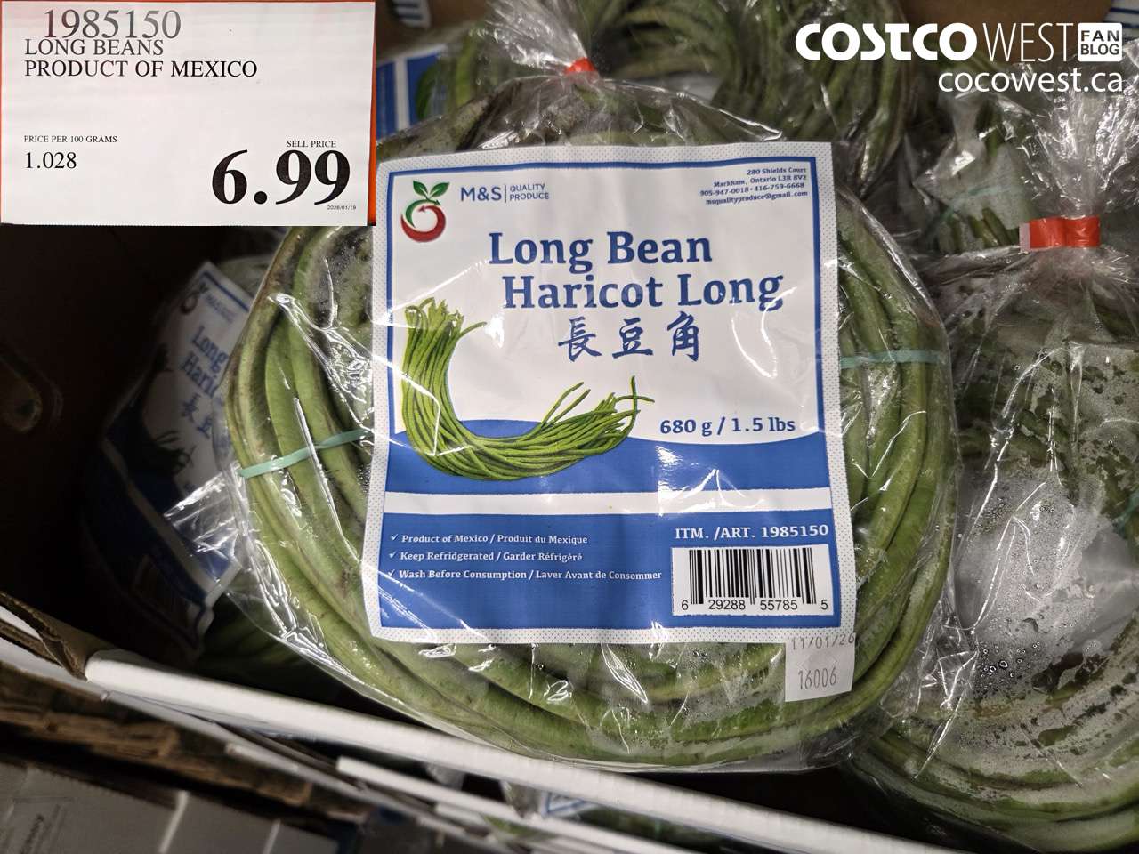 1985150 LONG BEANS PRODUCT OF MEXICO $6.99