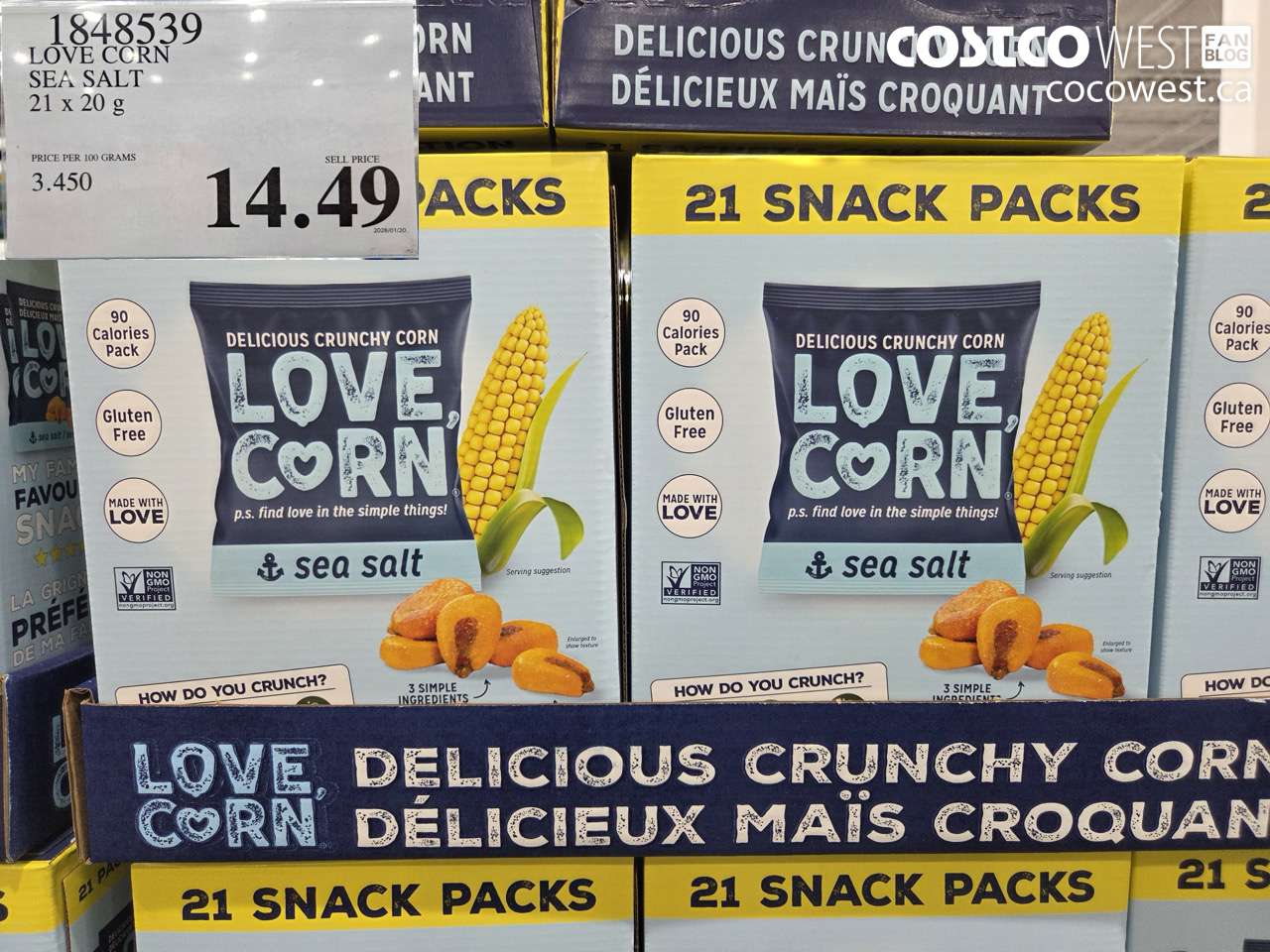 1848539 LOVE CORN SEAS SALT PACK 21 X 20G $14.49