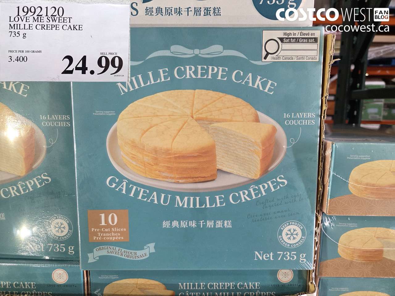 1992120 LOVE ME SWEET MILLE CREPE CAKE 735G $24.99