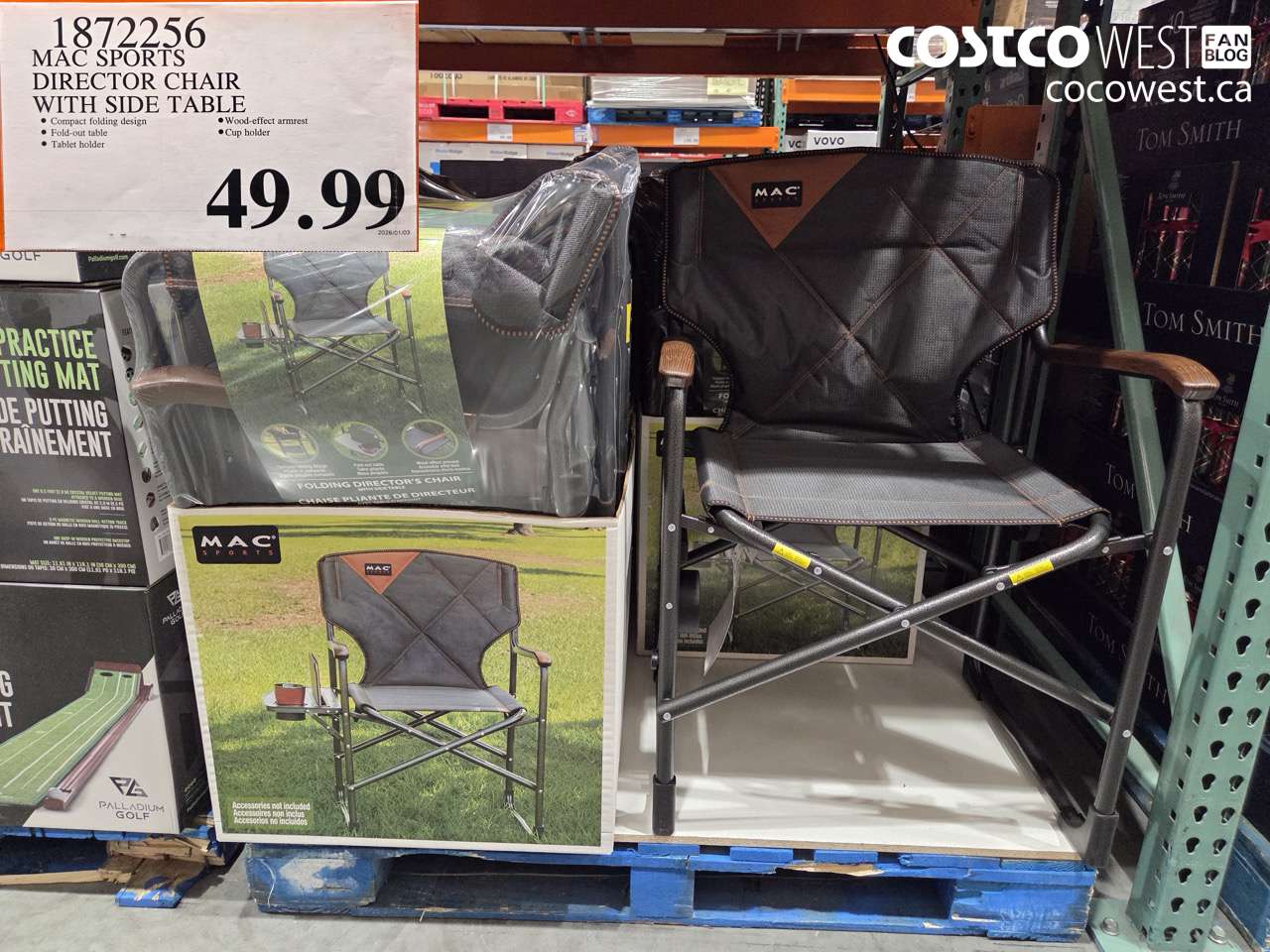 1872256 MAC SPORTS DIRECTOR CHAIR WITH SIDE TABLE $49.99